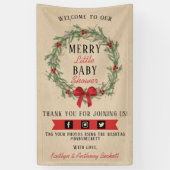 Welkom, prettig kerstfeest Baby shower Spandoek (Verticaal)