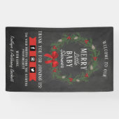 Welkom, prettig kerstfeest Baby shower Spandoek (Horizontaal)