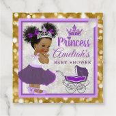 Welkom Princess Paars & Gold Glitter Elegant Bedankjes Labels (Achterkant)