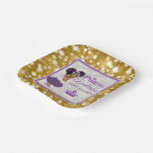 Welkom Princess Paars & Gold Glitter Elegant Papieren Bordje (Gebogen)