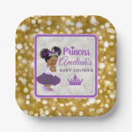 Welkom Princess Paars & Gold Glitter Elegant Papieren Bordje