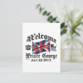 Welkom Prins George 22 juli Briefkaart (Staand voorkant)