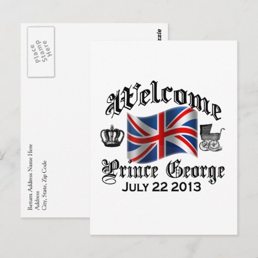 Welkom Prins George 22 juli Briefkaart (Voorkant / Achterkant)