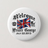 Welkom Prins George 22 juli Ronde Button 5,7 Cm (Voorkant)