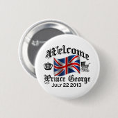Welkom Prins George 22 juli Ronde Button 5,7 Cm (Voorkant /achterkant)