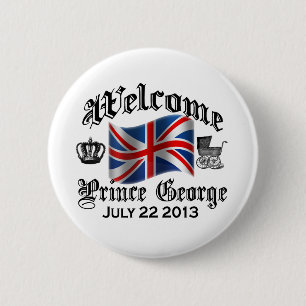 Welkom Prins George 22 juli Ronde Button 5,7 Cm