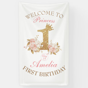 Welkom Prinses 1e Verjaardagsfeest Spandoek
