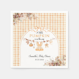 Welkom Pumpkin Girl Modern Herfst Baby shower Servet