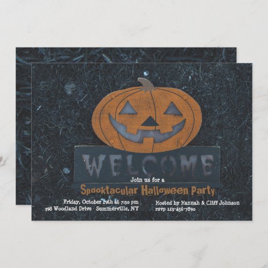 Welkom Pumpkin Halloween Uitnodiging (Voorkant / Achterkant)