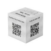 Welkom QR-code info hotel restaurant tafel zilver Kubus (Achter hoekig)