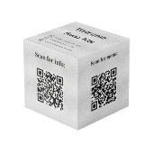 Welkom QR-code info hotel restaurant tafel zilver Kubus (Voorkant hoekig)