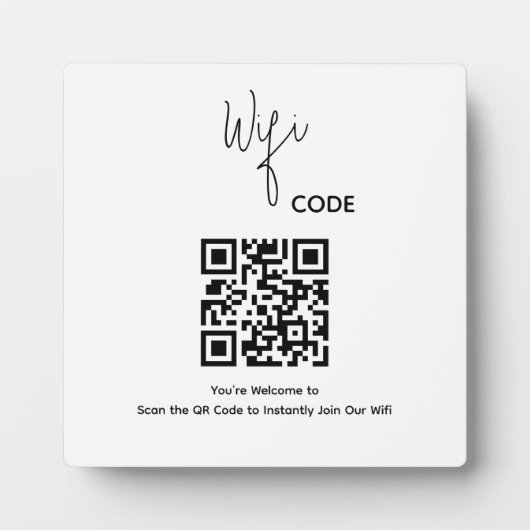 Welkom QR Code Scan om WiFi te verbinden Fotoplaat (Voorkant)
