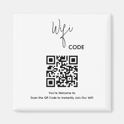 Welkom QR Code Scan om WiFi te verbinden Magneet (Voorkant)