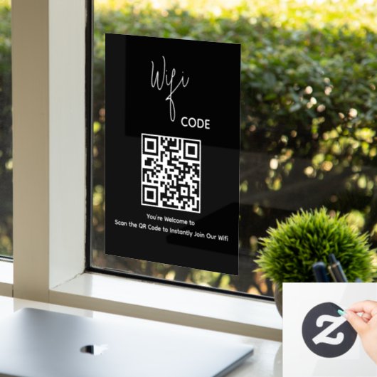 Welkom QR Code Scan om WiFi te verbinden Raamsticker (Kantoor)