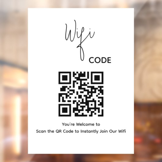 Welkom QR Code Scan om WiFi te verbinden Raamsticker (Vel 2)