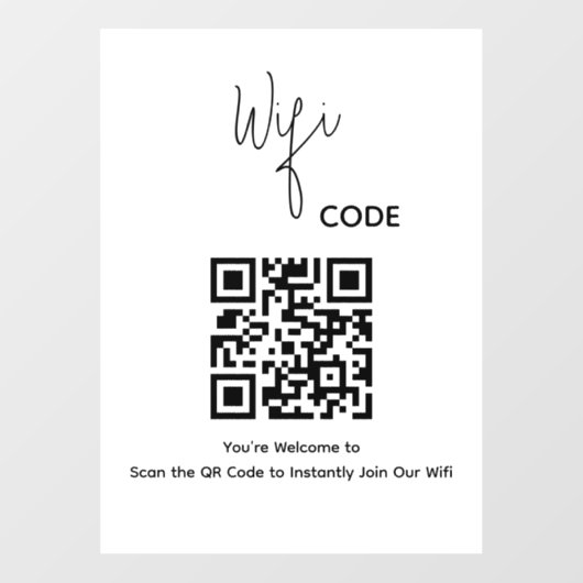 Welkom QR Code Scan om WiFi te verbinden Raamsticker (Vel)