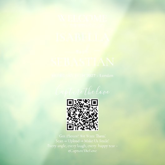 Welkom QR Code Trouwspiegel Decal Custom Vinyl (Vel 3)