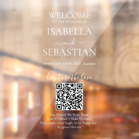 Welkom QR Code Trouwspiegel Decal Custom Vinyl (Vel 2)