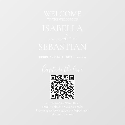 Welkom QR Code Trouwspiegel Decal Custom Vinyl (Vel)
