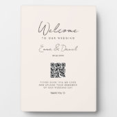Welkom QR Code Wedding Beige Galerie Fotoplaat (voorkant)