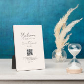 Welkom QR Code Wedding Beige Galerie Fotoplaat (Zijkant)