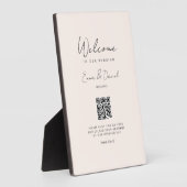 Welkom QR Code Wedding Beige Galerie Fotoplaat (Zijkant)