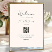 Welkom QR Code Wedding Galery Beige Poster