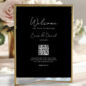 Welkom QR Code Wedding Galery Zwart Poster