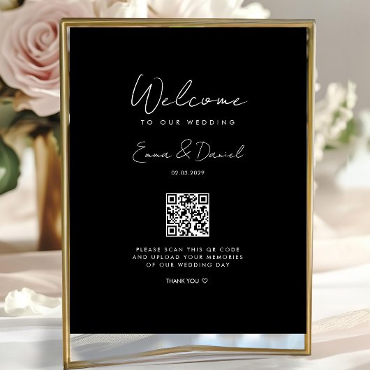 Welkom QR Code Wedding Galery Zwart Poster