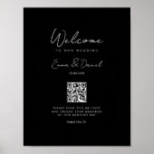 Welkom QR Code Wedding Galery Zwart Poster (Voorkant)
