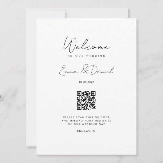 Welkom QR Code Wedding Gallery (Voorkant)