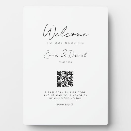 Welkom QR Code Wedding Gallery Fotoplaat (voorkant)