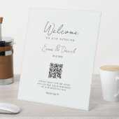 Welkom QR Code Wedding Gallery Reclamebord Met Voetstuk (Insitu)