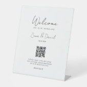 Welkom QR Code Wedding Gallery Reclamebord Met Voetstuk (Voorkant)