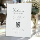 Welkom QR Code Wedding Gallery Reclamebord Met Voetstuk