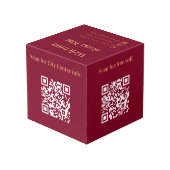 Welkom QR codes hotel tafel bordeaux Kubus (Achter hoekig)