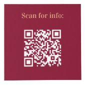 Welkom QR codes hotel tafel bordeaux Kubus (Voorkant)