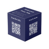 Welkom QR codes info hotel restaurant tafel blauw Kubus (Voorkant hoekig)