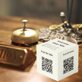 Welkom QR codes info hotel restaurant tafel ivoor Kubus
