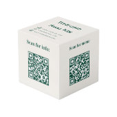 Welkom QR-codes info hotel restaurant tafel ivoor Kubus (Voorkant hoekig)