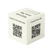 Welkom QR codes info hotel restaurant tafel ivoor Kubus (Achter hoekig)