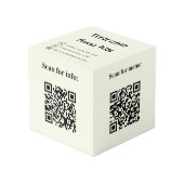 Welkom QR codes info hotel restaurant tafel ivoor Kubus (Voorkant hoekig)