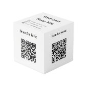 Welkom QR codes info hotel restaurant tafel merk Kubus (Voorkant hoekig)