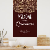 Welkom Quinceañera Gold Mask Poster (Keuken)