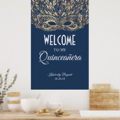 Welkom Quinceañera Gold Mask Poster (Keuken)