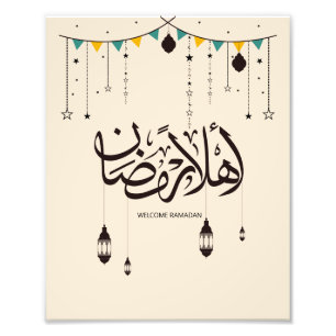 Welkom Ramadan, Arabische kalligrafie Foto Afdruk