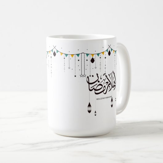 Welkom Ramadan, Arabische kalligrafie Koffiemok (Voorkant rechts)