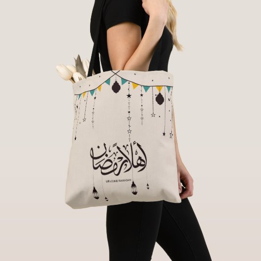 Welkom Ramadan, Arabische kalligrafie Tote Bag (Dichtbij)