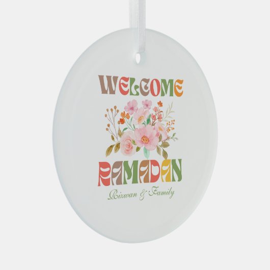 Welkom Ramadan Decor Glas Ornament (Voorkant Rechts)