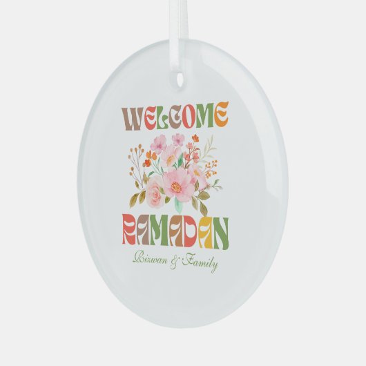Welkom Ramadan Decor Glas Ornament (Voorkant links)